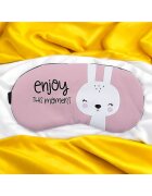 EFAYN.RO Маска за сън модел със сладки животинки резервен гел еластичен захват тема "Насладете се на момента" унисекс EFAYN Розово