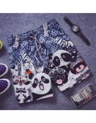 EFAYN.RO Мъжки бански шорти Sort с принт Panda Bears и техните приятели Happy Animal Kingdom Бързосъхнещ EFAYN Син