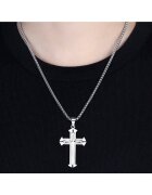 EFAYN.RO Минималистична верижка с висулка с кръст в модернистичен стил ню ейдж модел унисекс EFAYN Сребрист