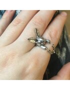 EFAYN.RO Ретро пръстен модел приятелски заек тема зайче прегръдка универсален размер регулируем унисекс EFAYN Сребрист