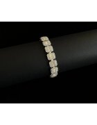 ElectraStore Гривна Tennis Crystal - 14К бяло златно покритие - циркониеви кристали - 20см