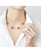 ElectraStore Колие Alhambra - 5 цветя - 14K жълто злато - 40x6см