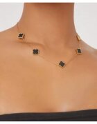 ElectraStore Колие с черни цветя - 14K златно покритие - 40x5см