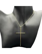 ElectraStore Колие Златно Oversized с Висулка Кръст - 40x5см