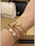 ElectraStore Комплект гривни 14K злато - цирконий - 18 см