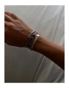 ElectraStore Комплект Гривни Silver Luxury Onyx