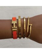 ElectraStore Комплект от 4 гривни Orange - LOVE - минималистичен дизайн - диаметър 6см и 6.5см