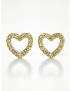 Emily Westwood Сърцевидни обеци с покритие от 18K злато с кристали