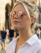 Emily Westwood Унисекс шестоъгълни слънчеви очила Розово златисто