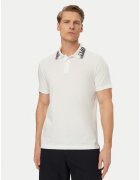 Emporio Armani Мъжка поло тениска - бяла - памук - графичен принт