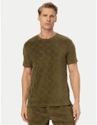 Emporio Armani Мъжка тениска - зелена - памук и полиестер - изчистен дизайн - кройка regular fit