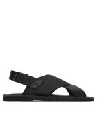 Emporio Armani Мъжки сандали естествена кожа черен