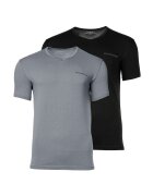 Emporio Armani Тениска с овално деколте и лого - 2 броя - Черен/Сив