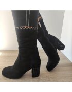 Epica Елегантни дамски боти F-M112 Black Velvet - Черно кадифе