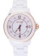Escape Дамски часовник ECP10762 - 40 мм - бяла пластмасова каишка - водоустойчив 5 ATM