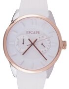 Escape Мъжки часовник модел ECP10785 - силиконова каишка - 42мм корпус - водоустойчивост 5 ATM - бял/златист