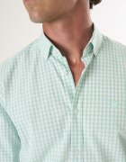 Felix Hardy Карирана памучна риза Бял/Ментово зелено