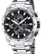 Festina Часовник хронограф от неръждаема стомана сребро Черен