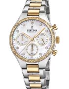 Festina Часовник от неръждаема стомана с хронограф Сребрист/Златист