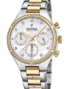 Festina Часовник от неръждаема стомана с хронограф Сребрист/Златист