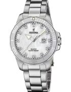 Festina Часовник от неръждаема стомана с лого Сребрист