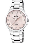 Festina Часовник от неръждаема стомана с циркони на циферблата Сребрист Бледорозов