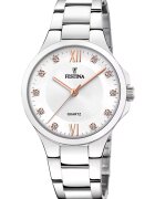 Festina Часовник от неръждаема стомана с циркони на циферблата Сребрист Сребро
