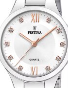 Festina Часовник от неръждаема стомана с циркони на циферблата Сребрист Сребро