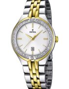 Festina Часовник от неръждаема стомана с циркони Сребрист/Златист