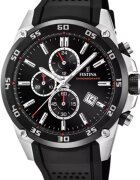 Festina Часовник с гумена каишка Черен