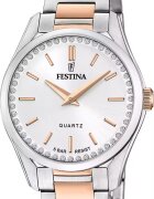 Festina Двуцветен часовник с циркони Rose Gold/Сребрист