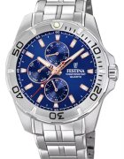 Festina Многофункционален часовник от неръждаема стомана Сребрист