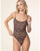 fk Animal Print Swimsuit - Кафяв