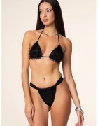 fk Fringe Details Swimsuit - Черен