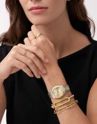 Fossil Аналогов часовник с релефен жлеб Сребрист/Златист