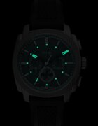 Fossil Часовник Machine с хронограф и силиконова каишка Черен