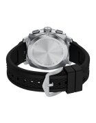 Fossil Часовник Machine с хронограф и силиконова каишка Черен