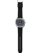 Fossil Часовник Machine с хронограф и силиконова каишка Черен