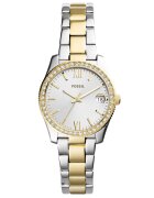 Fossil Часовник Scarlette от неръждаема стомана Сребрист / Златист
