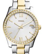 Fossil Часовник Scarlette от неръждаема стомана Сребрист / Златист