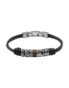 Fossil Гривна в черно и сив с лого