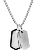 Fossil Иноксово колие с висулка тип плочка за името