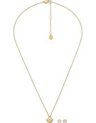 Fossil Колие от неръждаема стомана и обеци - 3 части