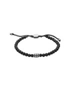 Fossil Винтидж гривна с мъниста от лава - Бял/Черен
