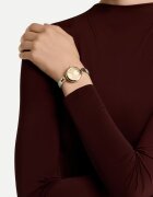 Furla Аналогов часовник с кожена каишка Златист/Сив