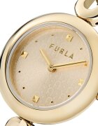 Furla Аналогов часовник с кожена каишка Златист/Сив