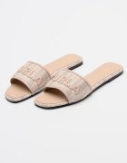 Furla Чехли Brezza с кожа Κафе кафяво/Тъмно прашно розово