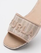 Furla Чехли Brezza с кожа Κафе кафяво/Тъмно прашно розово