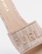 Furla Чехли Brezza с кожа Κафе кафяво/Тъмно прашно розово