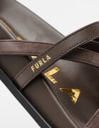 Furla Чехли Solea от кожа и велур Земен